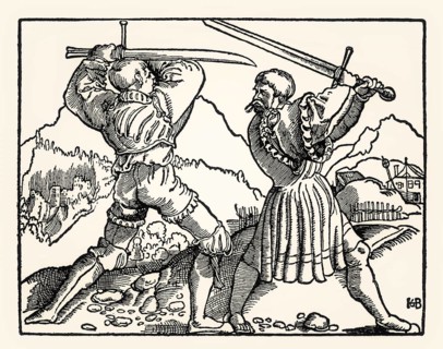 Hans Baldung Grien, You shall not kill, 5th commandment, Strasbourg, 1516, digitally restored