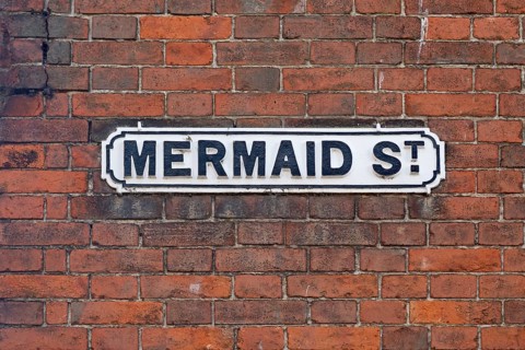 Street Sign, Mermaid Street, Rye, East Sussex, England, United Kingdom