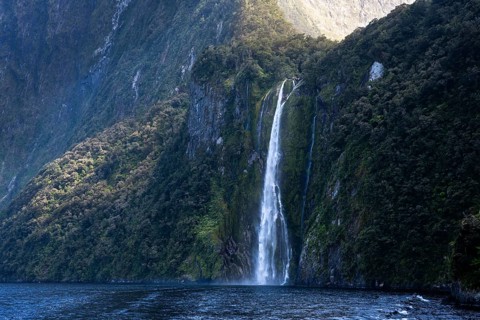 Stirling Falls Waterfall, Milford Sound, Fiordland National Park, Southland Region, South Island,