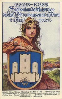 Historical postcard, picture postcard, Witzenhausen an der Werra, Hesse, Germany, digitally