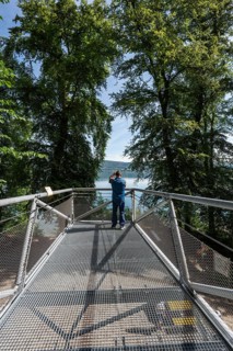 Viewing platform of the Marienschlucht, which was newly opened in 2026. The new panoramic walkway,