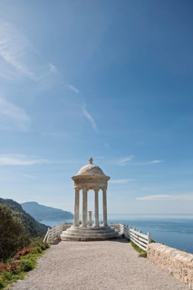 White marble temple at Son Marroig Manor, Serra de Tramuntana, Majorca, Balearic Islands, Spain