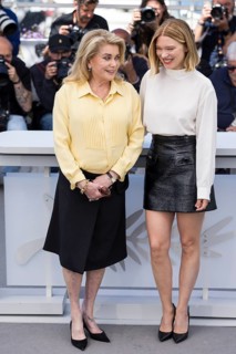 Catherine Deneuve and Léa Seydoux photocall for Gentle Monster at the Palais des Festivals et des