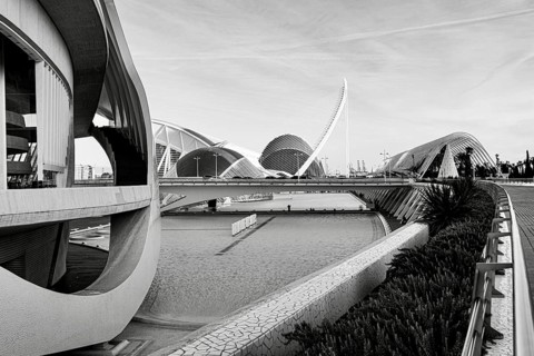 The City of Arts and Sciences by architect Santiago Calatrava, Valencia, Spain