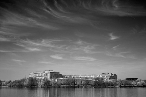 General view of the former incomplete Congress Hall of the NSDAP 1933-1945, front the Dutzenteich,