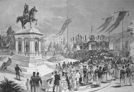 Inauguration of the equestrian monument to Charlemagne, 26 July 1868, in Liege, Liège, Belgium,