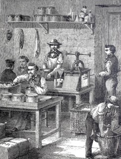 Workroom of the factory for gun cotton, around 1850, in Le Bouchet near Paris, France, digitally