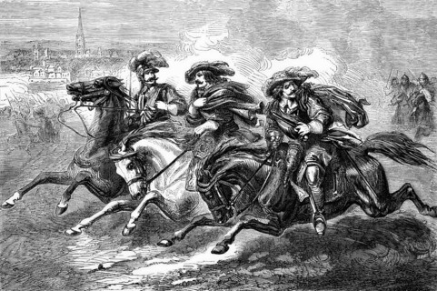 Cavaliers fleeing the Battle of Naseby, the key battle of the First English Civil War. On 14 June
