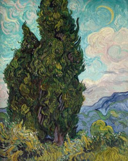 Cypresses (1889), Cypresses (1889), painting by Vincent Willem van Gogh (born 30 March 1853 in