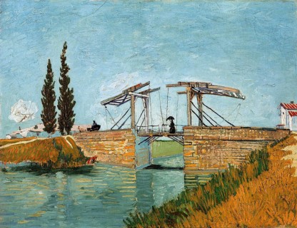 Langlois Bridge at Arles (1888), Langlois-Brücke bei Arles (1888), Painting by Vincent Willem van