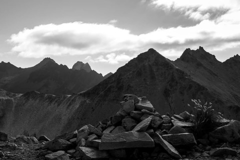 View of the wild mountains of Bariloche, from the right Cerro Manolo, Pico Magnatt and Torre Fino,