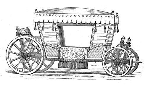 Carriage, from the time of 1610, 1660, illustration from 1880, historical, digital reproduction of