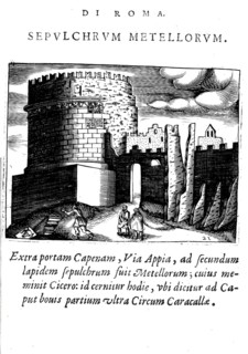 Sepolcro di Metella, Tomb of Caecilia Metella, Mausoleus, Rome, Italy, Historical, digitally