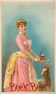 Advertising poster, beverage advertisement, advertising poster for buck Beer, designed in 1892 by