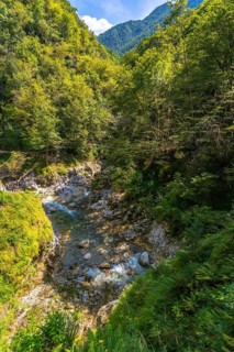 Scenic tolmin gorges in triglav national park, slovenia, features crystal clear turquoise water