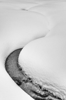 Frozen stream in a swamp area, Idre Fjäll, Dalarna, Sweden, January 2026