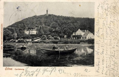 Historical view of Oliva, now Oliwa, a district of Gdansk, with a view of Carlsberg, today