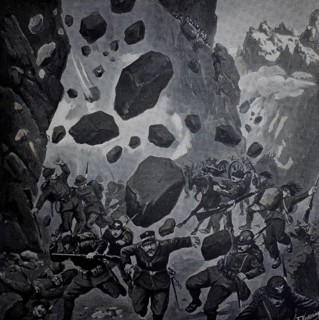 1st World War, From the battles in Tyrol, the Austro-Hungarian army uses rock avalanches as defence