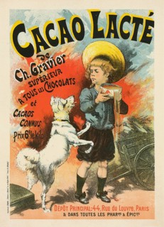 Advertising poster, beverage advertisement, advertising poster for Cacao Lacte, around 1896,