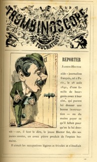 Caricature sur les journalistes, in : "Le Trombinoscope"