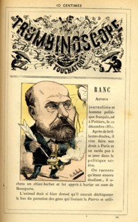 Caricature of Arthur Ranc, in : "Le Trombinoscope"