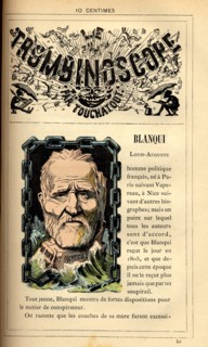 Caricature of Louis-Auguste Blanqui, in : "Le Trombinoscope"