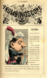 Caricature de la reine Victoria, in : "Le Trombinoscope"