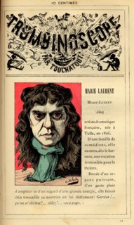 Caricature de l'actrice Marie Laurent, in : "Le Trombinoscope"