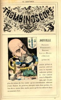 Caricature du Prince de Joinville, in : "Le Trombinoscope"