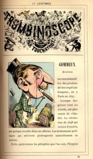 Caricature sur les gommeux, in : "Le Trombinoscope"