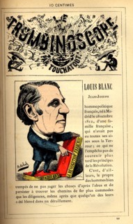 Caricature of Louis Blanc, in : "Le Trombinoscope"