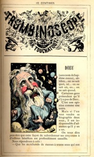 Caricature de Dieu, in : "Le Trombinoscope"