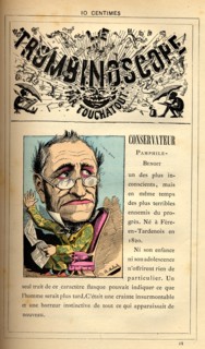 Caricature sur les conservateurs, in "Le Trombinoscope"