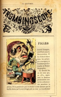 Caricature sur le journal "Le Figaro", in : "Le Trombinoscope"