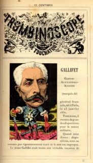 Caricature du marquis de Gallifet, in : "Le Trombinoscope"