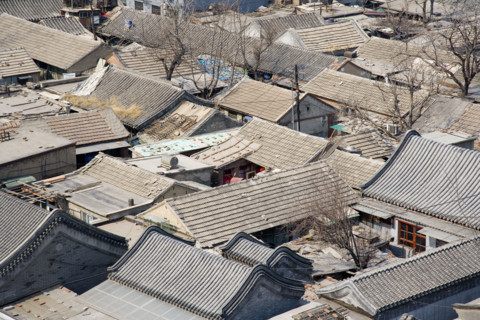 China,Beijing street in hutong neighbourhood