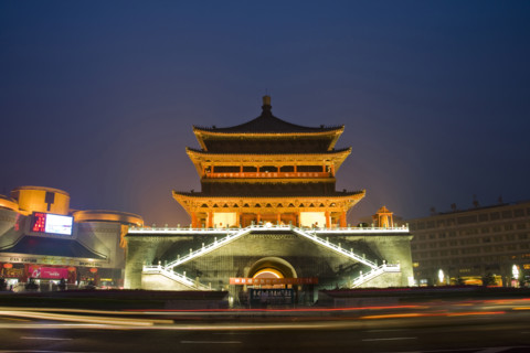 Night Scene of Bell Tower and Drum Tower,Xi'an
