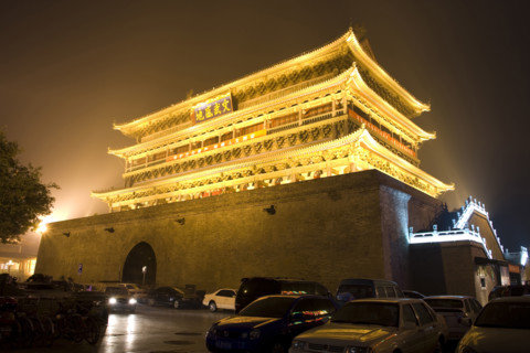 Night Scene of Bell Tower and Drum Tower,Xi'an