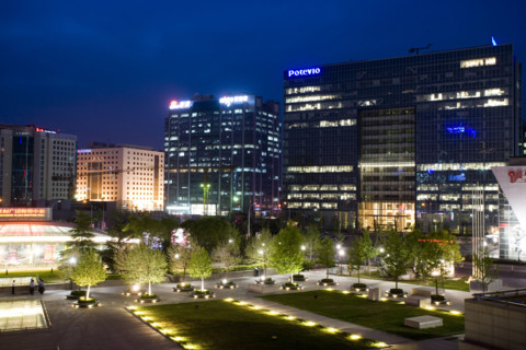 Night Scene of A Group of Buildings in Zhongguancun Science and Technology Park,Beijing