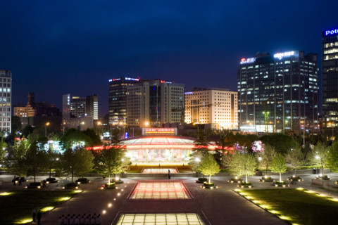 Night Scene of A Group of Buildings in Zhongguancun Science and Technology Park,Beijing