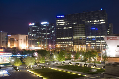 Night Scene of A Group of Buildings in Zhongguancun Science and Technology Park,Beijing