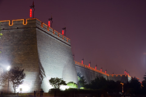 Night Scene of Ancient City Wall in Xi'an