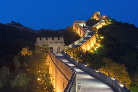 Night Scene of Great Wall in Badaling