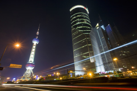 Skyscrapers in Shanghai at Night