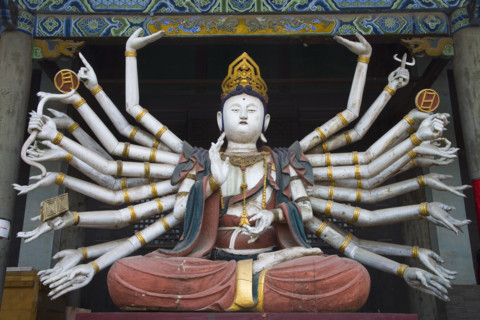 Sculpture in Shuanglin Temple,Shanxi Province