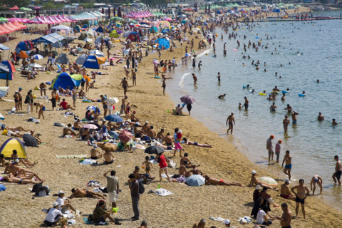 The Scene of the Beach in Dalian