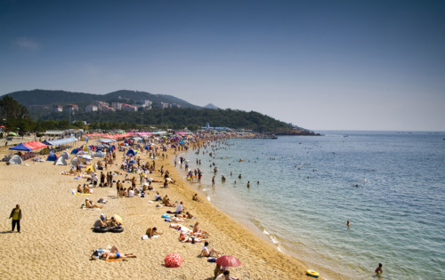 The Scene of the Beach in Dalian