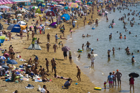The Scene of the Beach in Dalian
