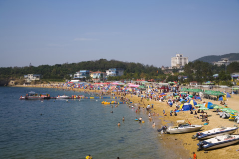 The Scene of the Beach in Dalian