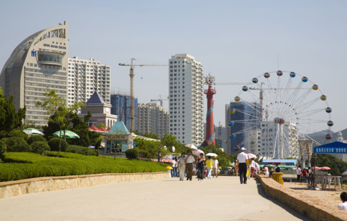 The Scene of the Beach in Dalian